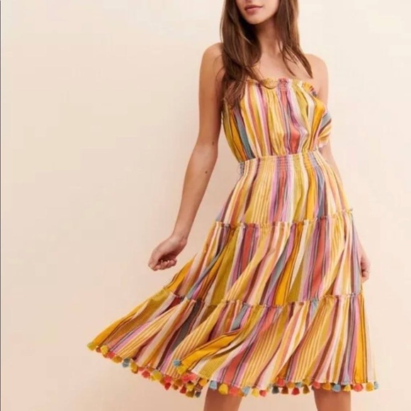 ✨ NWOT Anthropologie Feliza Tiered Midi Dress Sz M - Picture 2 of 5